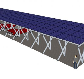 现代支架停车棚架SU模型下载_sketchup草图大师SKP模型