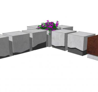 户外石制座椅SU模型下载_sketchup草图大师SKP模型