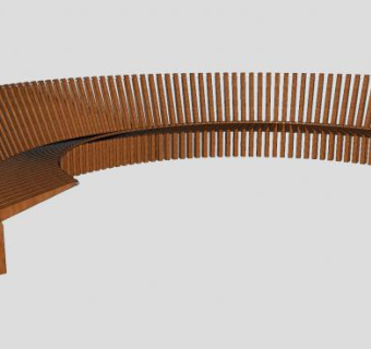 弧形户外长椅围椅SU模型下载_sketchup草图大师SKP模型