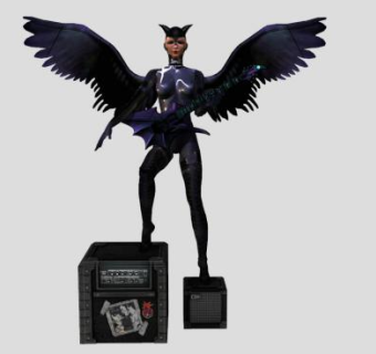 拿着吉他的女吉他手SU模型下载_sketchup草图大师SKP模型