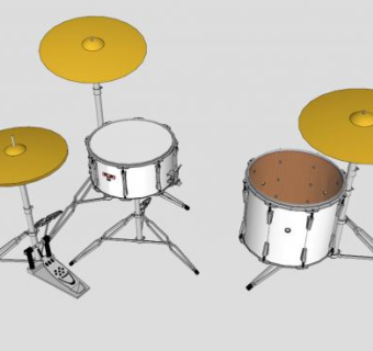 军鼓和吊镲SU模型下载_sketchup草图大师SKP模型