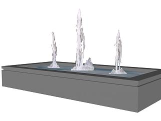 方形喷泉SU模型下载_sketchup草图大师SKP模型