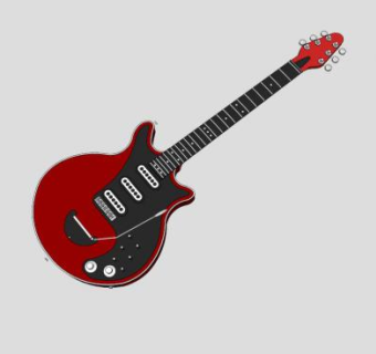 红色尤克里里SU模型下载_sketchup草图大师SKP模型