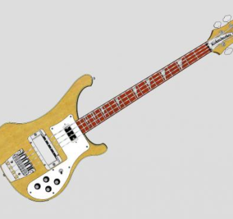 黄色电吉他SU模型下载_sketchup草图大师SKP模型