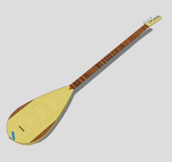 东不拉乐器SU模型下载_sketchup草图大师SKP模型