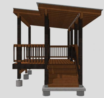 家庭廊架SU模型下载_sketchup草图大师SKP模型