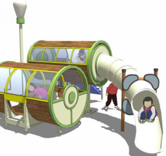 特色儿童滑滑梯SU模型下载_sketchup草图大师SKP模型