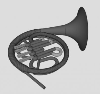 圆号乐器SU模型下载_sketchup草图大师SKP模型