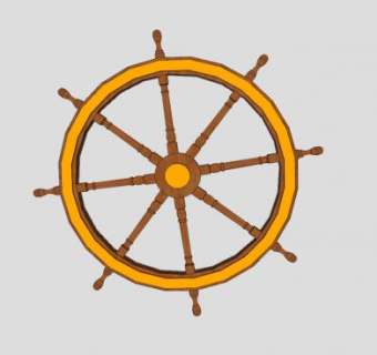 船舵装饰墙饰SU模型下载_sketchup草图大师SKP模型