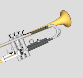 乐器小号SU模型下载_sketchup草图大师SKP模型