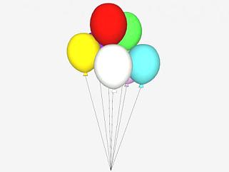 彩色气球SU模型下载_sketchup草图大师SKP模型