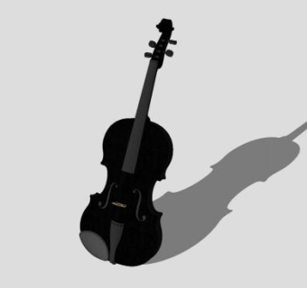黑色中提琴SU模型下载_sketchup草图大师SKP模型