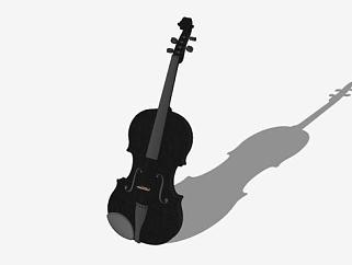 黑色中提琴SU模型下载_sketchup草图大师SKP模型
