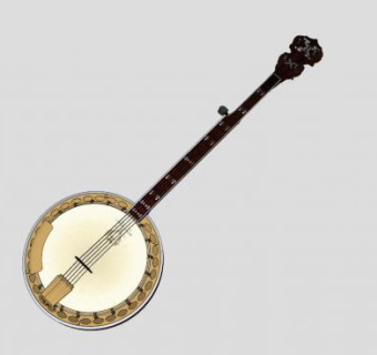 班卓琴SU模型下载_sketchup草图大师SKP模型