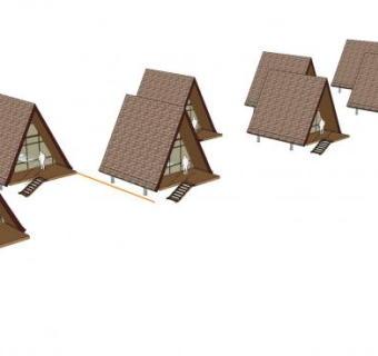 沙滩上的度假屋SU模型下载_sketchup草图大师SKP模型