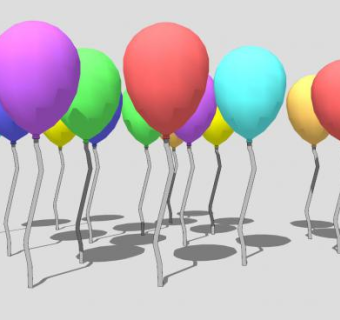 彩色气球玩具SU模型下载_sketchup草图大师SKP模型