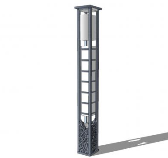 广场方形景观灯SU模型下载_sketchup草图大师SKP模型