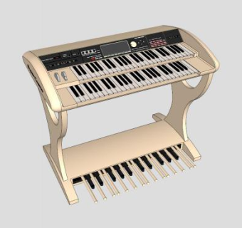 双排键电子琴SU模型下载_sketchup草图大师SKP模型