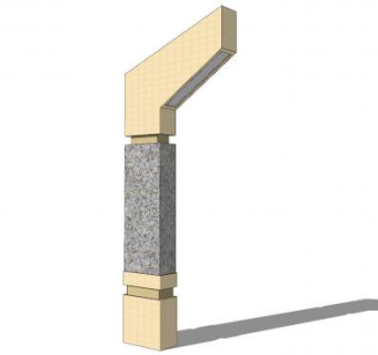 石造LED道路景观灯SU模型下载_sketchup草图大师SKP模型