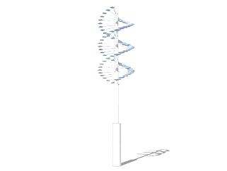 DNA双螺旋灯柱SU模型下载_sketchup草图大师SKP模型
