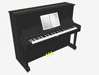 <em>立式钢琴</em>键盘乐器SU模型下载_sketchup草图大师SKP模型