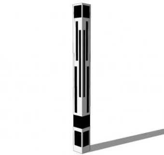 小区绿化景观灯柱SU模型下载_sketchup草图大师SKP模型