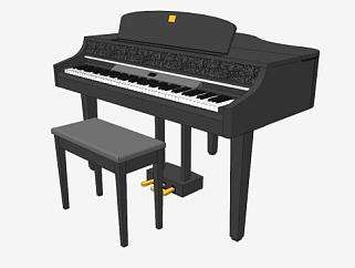 立式钢琴乐器sketchup模型下载_sketchup草图大师SKP...