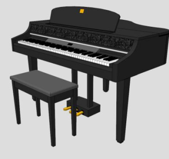 立式钢琴乐器sketchup模型下载_sketchup草图大师SKP模型
