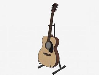 乐器古典吉他SU模型下载_sketchup草图大师SKP模型