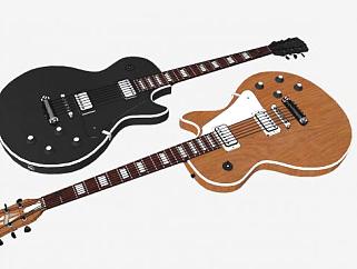两款电吉他SU模型下载_sketchup草图大师SKP模型