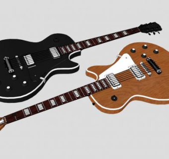 两款电吉他SU模型下载_sketchup草图大师SKP模型