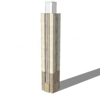广场公园石造景观灯柱SU模型下载_sketchup草图大师SKP模型