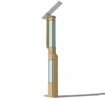 太阳能景观灯柱SU模型下载_sketchup草图大师SKP模型