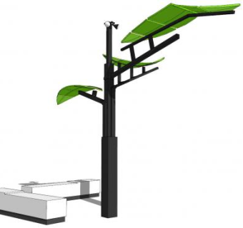 树形造型户外灯SU模型下载_sketchup草图大师SKP模型