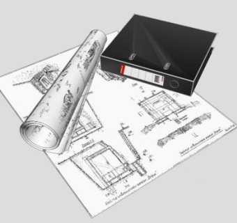 设计图纸和黑色文件夹SU模型下载_sketchup草图大师SKP模型