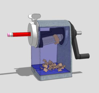 蓝紫色卷笔刀SU模型下载_sketchup草图大师SKP模型