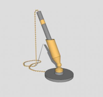黄色蘸水式钢笔SU模型下载_sketchup草图大师SKP模型