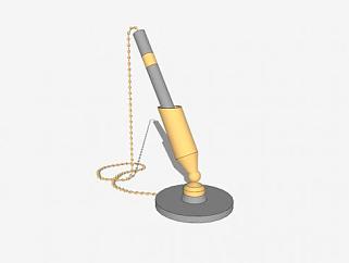 黄色蘸水式钢笔SU模型下载_sketchup草图大师SKP模型