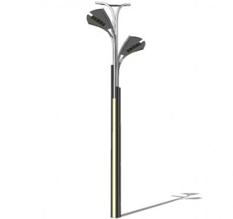 现代方形三头景观灯SU模型下载_sketchup草图大师SKP模型