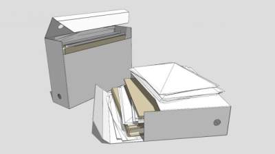 盒装打印纸SU模型下载_sketchup草图大师SKP模型