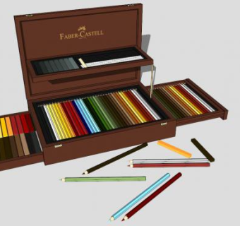 128色彩色铅笔SU模型下载_sketchup草图大师SKP模型