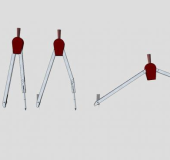 四把圆规SU模型下载_sketchup草图大师SKP模型