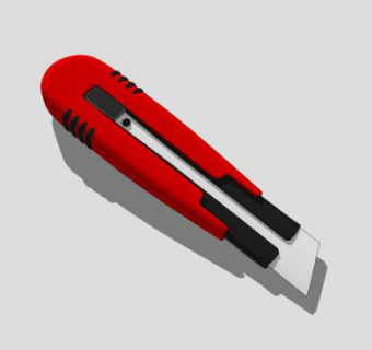 红色美工刀SU模型下载_sketchup草图大师SKP模型