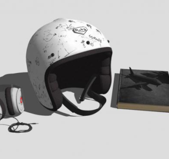 彩色铅笔 书 耳机 摩托帽SU模型下载_sketchup草图大师SKP模型