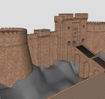 欧洲古代城堡SU模型下载_sketchup草图大师SKP模型