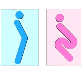 男女厕所标志特色SU模型下载_sketchup草图大师SKP模型