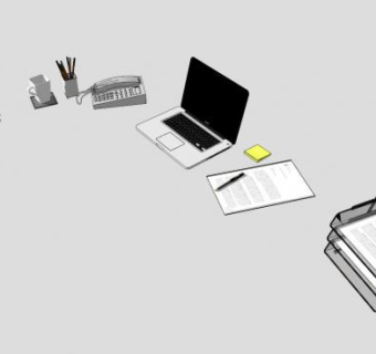 多款办公文具SU模型下载_sketchup草图大师SKP模型