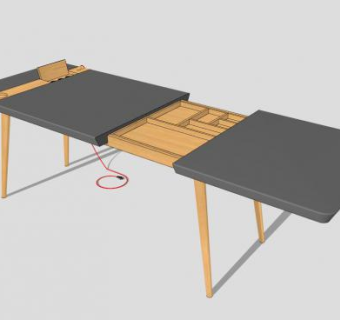 办公桌工作台SU模型下载_sketchup草图大师SKP模型