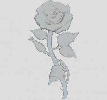 浮雕玫瑰花SU模型下载_sketchup草图大师SKP模型
