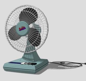 绿色台式风扇SU模型下载_sketchup草图大师SKP模型